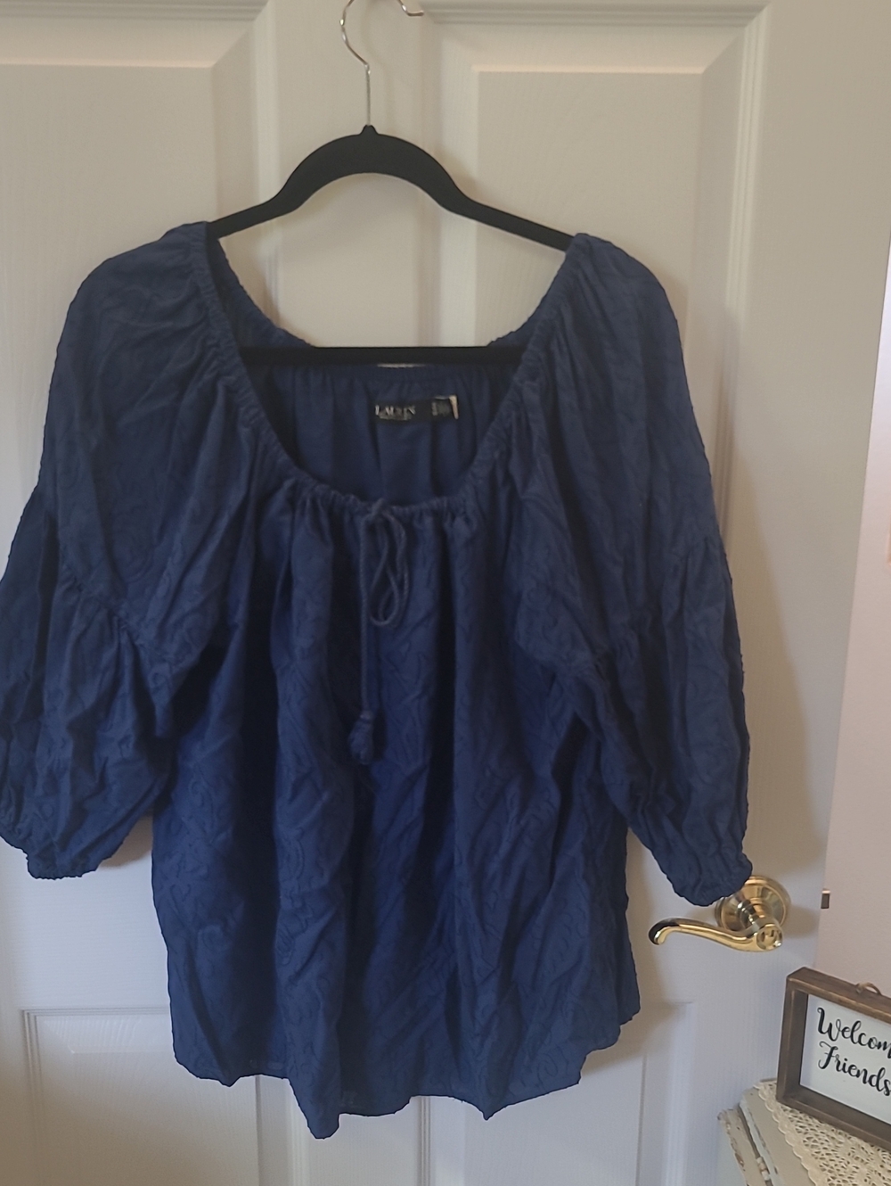 Lauren Ralph Lauren Navy Peasant Tunic Bin 6